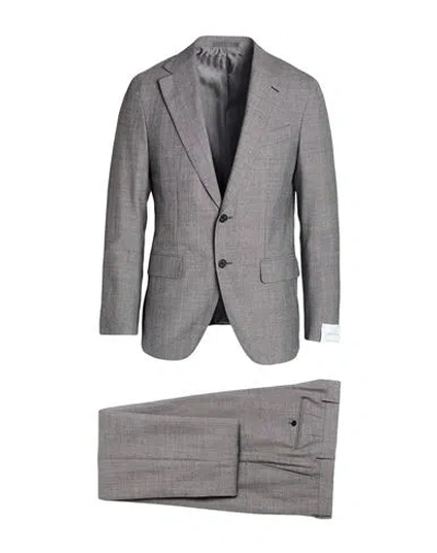 Caruso Man Suit Grey Size 44 Wool In Gray
