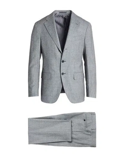 Caruso Man Suit Grey Size 44 Wool In Gray