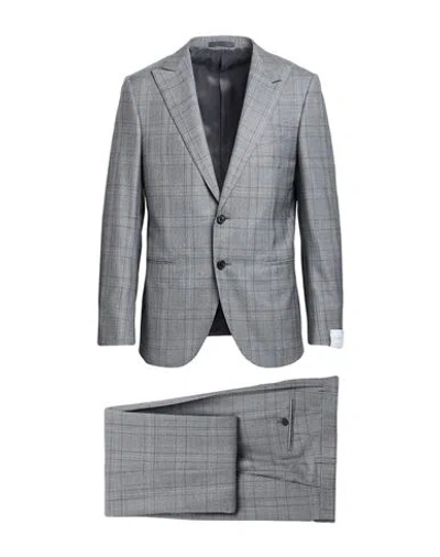 Caruso Man Suit Grey Size 44 Wool In Gray