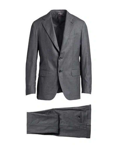 Caruso Man Suit Grey Size 46 Super 130s Wool In Gray