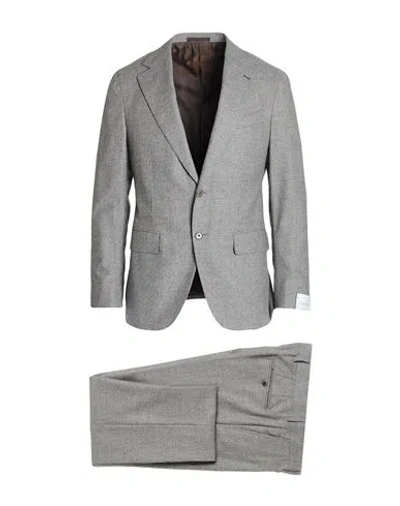 Caruso Man Suit Grey Size 46 Wool, Cashmere In Gray