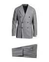 Caruso Man Suit Grey Size 46 Wool In Gray