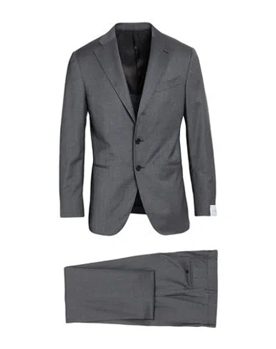 Caruso Man Suit Grey Size 46 Wool In Gray