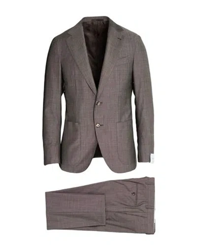 Caruso Man Suit Grey Size 46 Wool In Gray