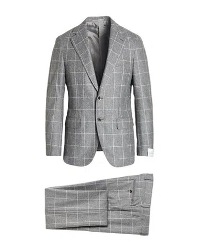 Caruso Man Suit Grey Size 48 Wool In Gray