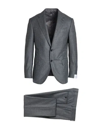 Caruso Man Suit Grey Size 48 Wool In Gray