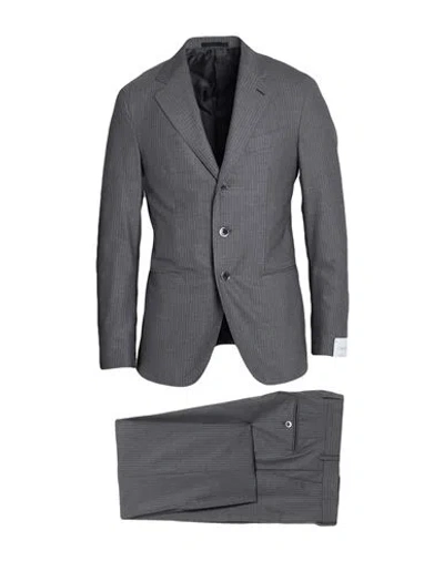 Caruso Man Suit Grey Size 50 Wool In Gray