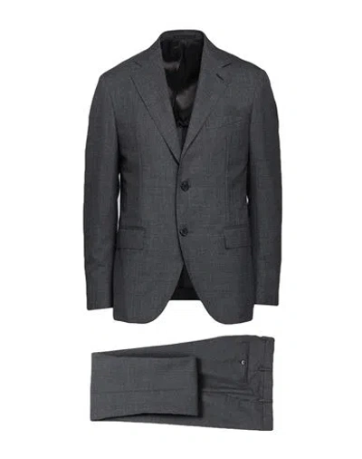 Caruso Man Suit Lead Size 44 Wool In Grey