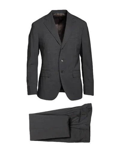 Caruso Man Suit Lead Size 44 Wool, Polyester, Elastane In Grey