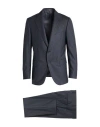 Caruso Man Suit Lead Size 46 Wool In Blue