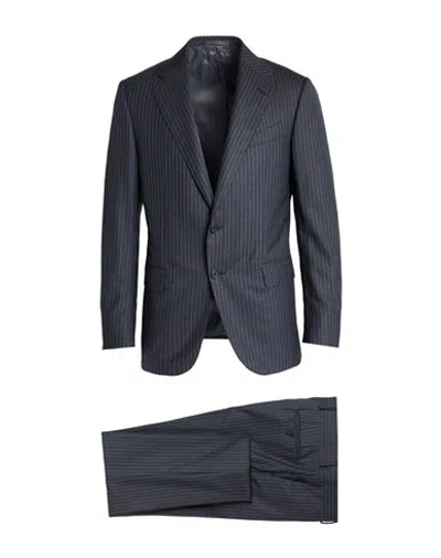Caruso Man Suit Lead Size 46 Wool In Gray