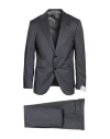 Caruso Man Suit Lead Size 48 Wool, Silk In Gray