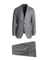 Caruso Man Suit Light Grey Size 44 Wool In Gray