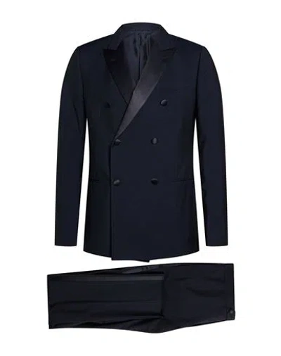 Caruso Man Suit Midnight Blue Size 34 Wool, Mohair Wool