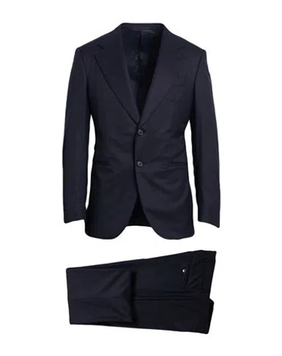 Caruso Man Suit Midnight Blue Size 38 Wool