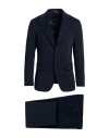 Caruso Man Suit Midnight Blue Size 46 Super 130s Wool In Blue