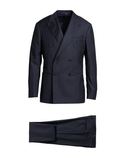 Caruso Man Suit Midnight Blue Size 42 Wool