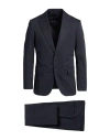 Caruso Man Suit Midnight Blue Size 42 Cotton, Elastane In Blue