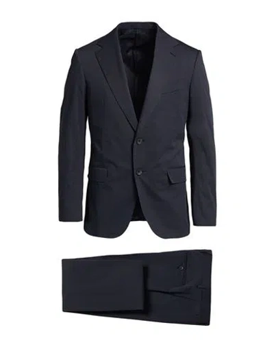 Caruso Man Suit Midnight Blue Size 42 Cotton, Elastane