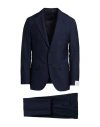 Caruso Man Suit Midnight Blue Size 44 Wool In Blue