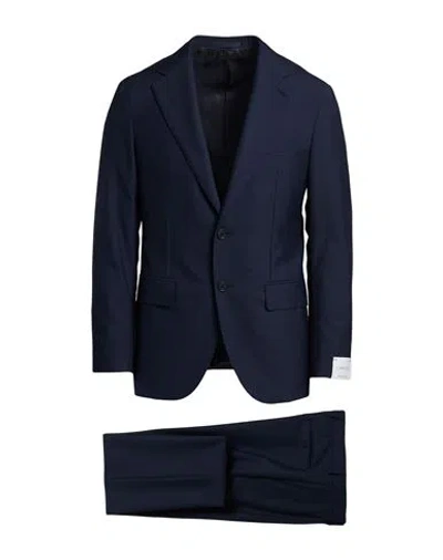 Caruso Man Suit Midnight Blue Size 44 Wool