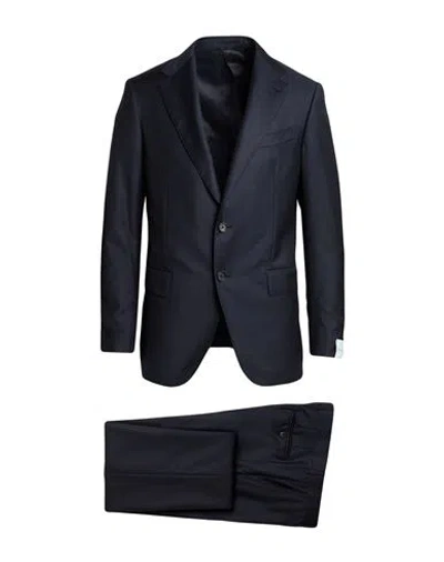Caruso Man Suit Midnight Blue Size 44 Wool