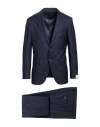 Caruso Man Suit Midnight Blue Size 44 Wool In Blue