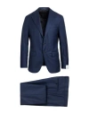 Caruso Man Suit Midnight Blue Size 44 Wool In Blue