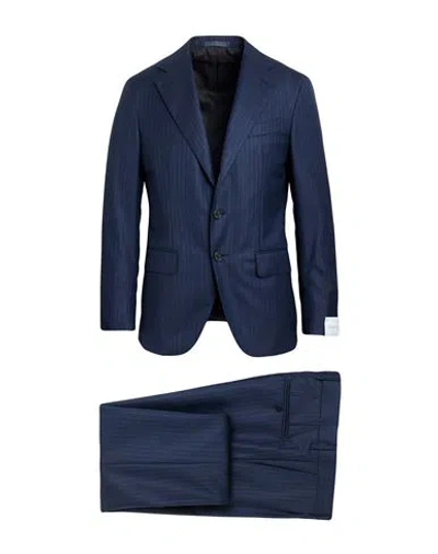 Caruso Man Suit Midnight Blue Size 44 Wool