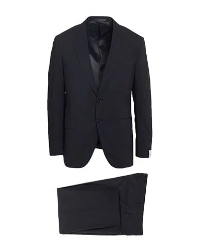Caruso Man Suit Midnight Blue Size 44 Wool