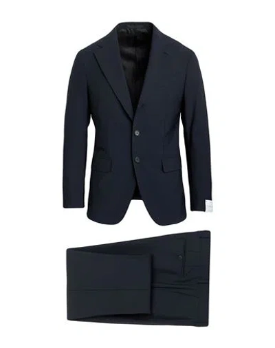 Caruso Man Suit Midnight Blue Size 46 Polyester, Wool, Elastane