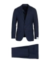 Caruso Man Suit Midnight Blue Size 46 Super 130s Wool In Blue