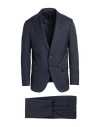 Caruso Man Suit Midnight Blue Size 46 Wool In Blue