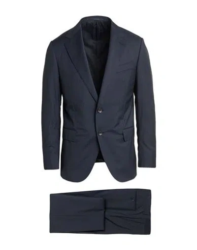Caruso Man Suit Midnight Blue Size 46 Wool