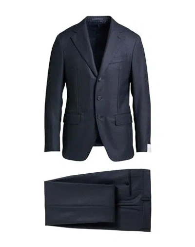 Caruso Man Suit Midnight Blue Size 46 Wool