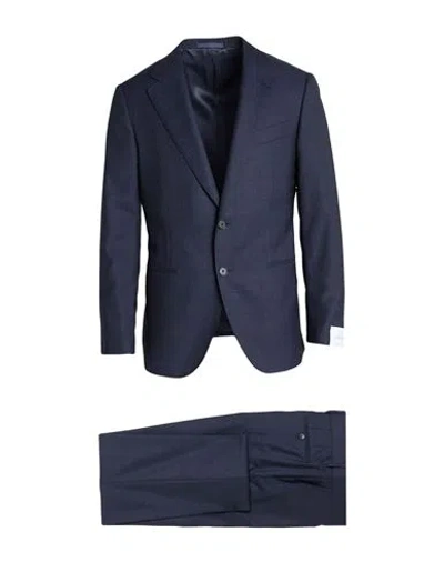 Caruso Man Suit Midnight Blue Size 46 Wool