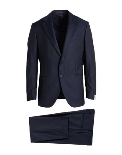 Caruso Man Suit Midnight Blue Size 46 Wool