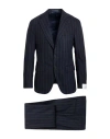 Caruso Man Suit Midnight Blue Size 46 Wool, Cashmere In Blue