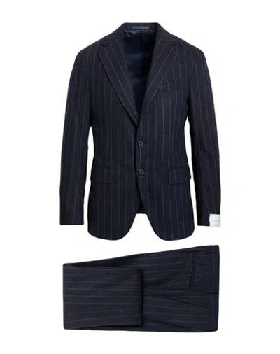 Caruso Man Suit Midnight Blue Size 46 Wool, Cashmere
