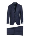 Caruso Man Suit Midnight Blue Size 48 Super 160s Wool In Blue