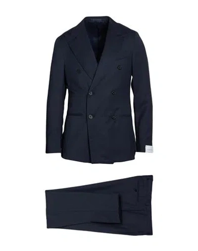 Caruso Man Suit Midnight Blue Size 48 Wool