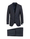Caruso Man Suit Midnight Blue Size 48 Wool In Black