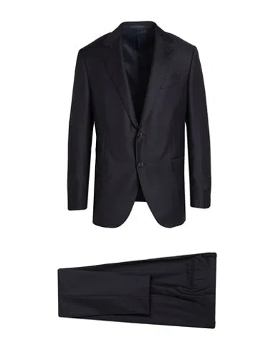 Caruso Man Suit Midnight Blue Size 48 Wool