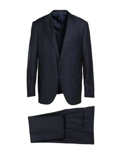 Caruso Man Suit Midnight Blue Size 48 Wool