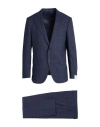 Caruso Man Suit Midnight Blue Size 50 Super 130s Wool In Blue