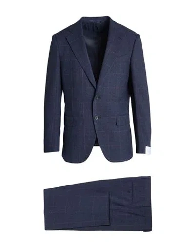 Caruso Man Suit Midnight Blue Size 50 Wool