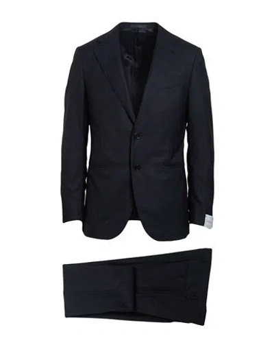 Caruso Man Suit Navy Size 36 Wool In Blue