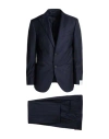 Caruso Man Suit Navy Size 42 Wool In Blue