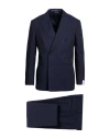 Caruso Man Suit Navy Size 42 Wool In Blue