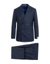 Caruso Man Suit Navy Size 44 Wool In Blue